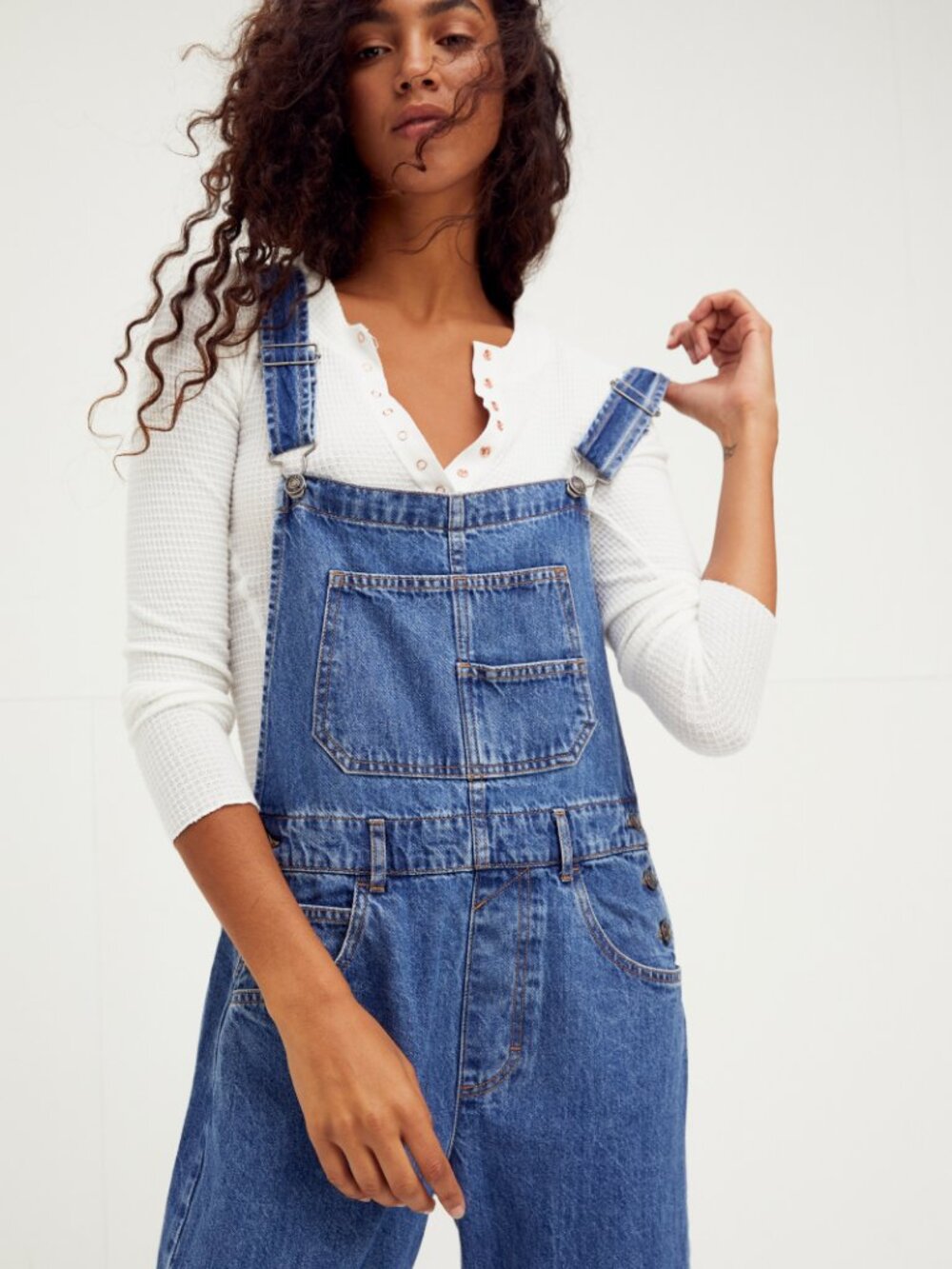 NWT Free People Ziggy Denim Overalls in Sapphire Blue - Picture 3 of 4
